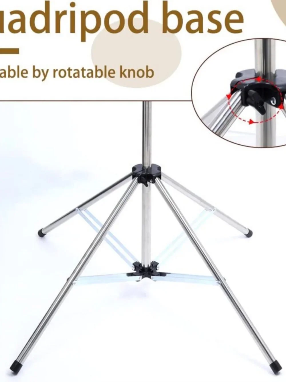 Freestanding, adjustable height tripod clothes drying rack
